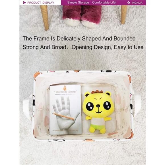 Rectangular Storage Basket Fabric Organizer Bin for Toys,Books,Clothes - Picture 6 of 8